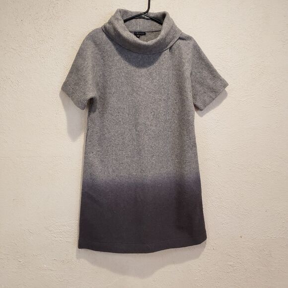 Theory Med Oversize Wool Hombre Gray Black Dress Turtleneck Adelina Nottingham - Picture 10 of 13